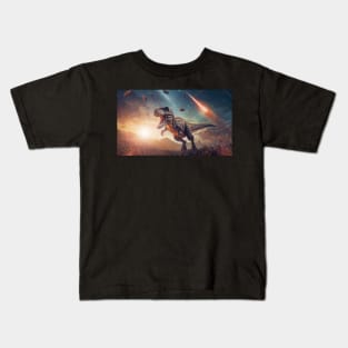 the extinction of the dinosaurs scene Kids T-Shirt